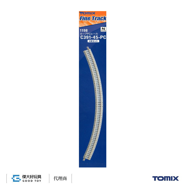 TOMIX 1198 彎軌 C391-45-PC(F) (4入) 水泥枕