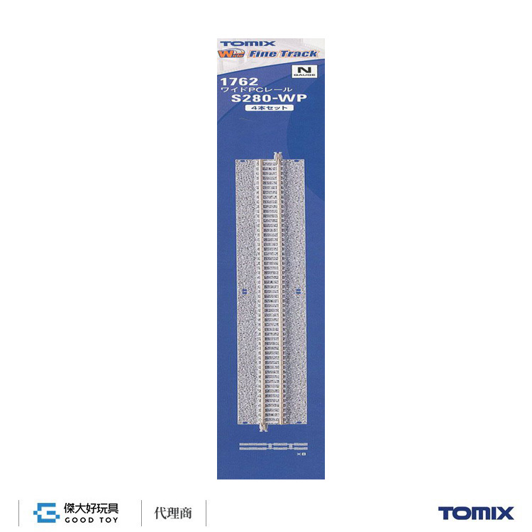 TOMIX 1762 Fine Track Wide PC Straight Track S280-WP(F) (Set of 4)
