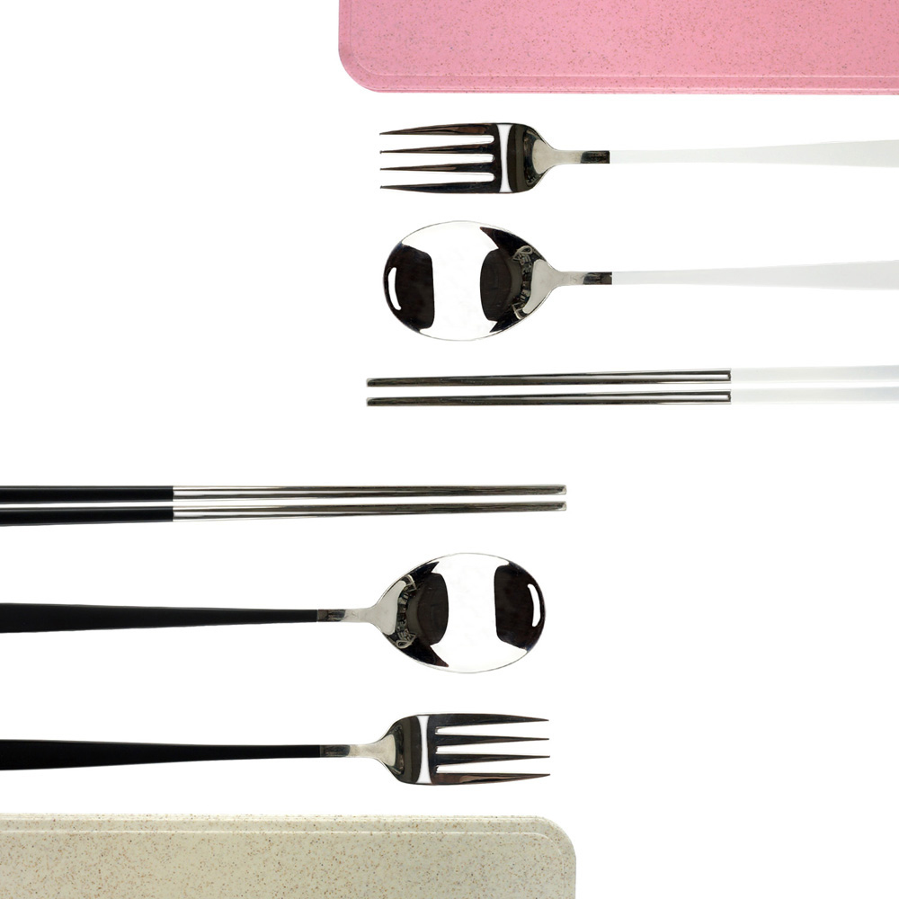 質感隨身不鏽鋼環保餐具3件組(附盒)