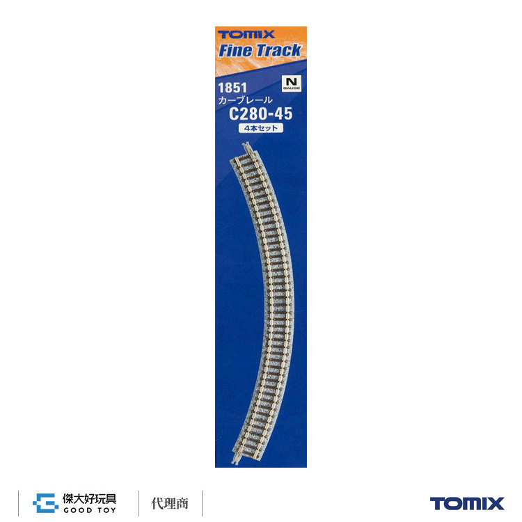 TOMIX 1851 彎軌 C280-45 (F) (4入) 木枕
