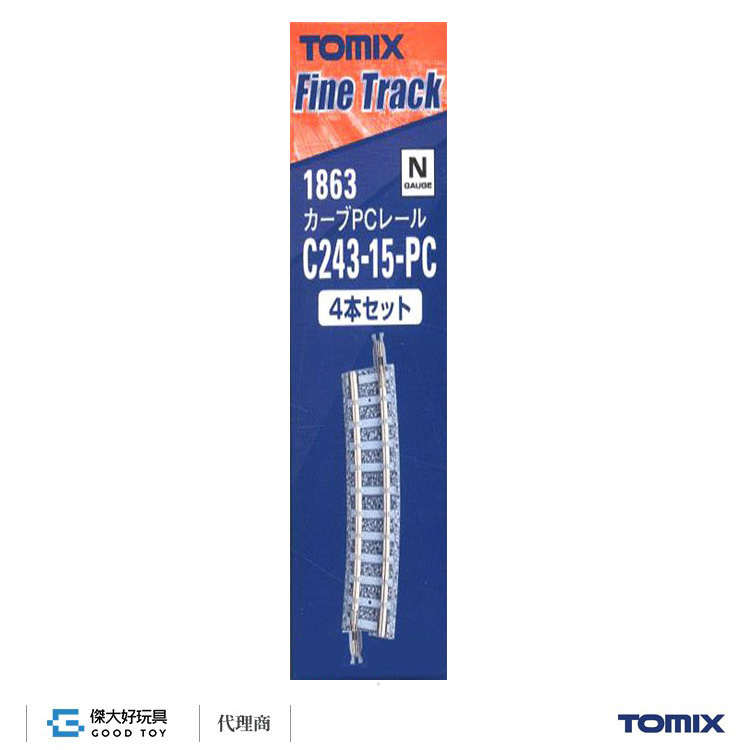 TOMIX 1863 彎軌 C243-15-PC (F) (4入)水泥枕
