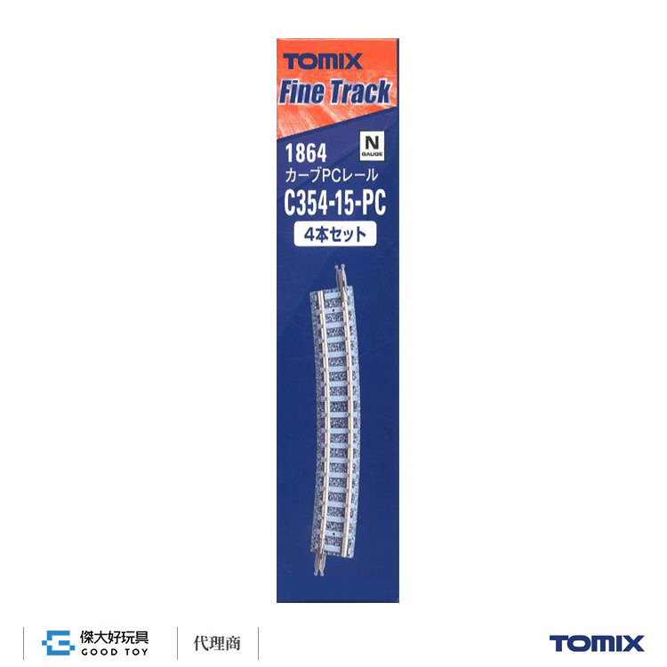 TOMIX 1864 彎軌 C354-15-PC (F) (4入) 水泥枕