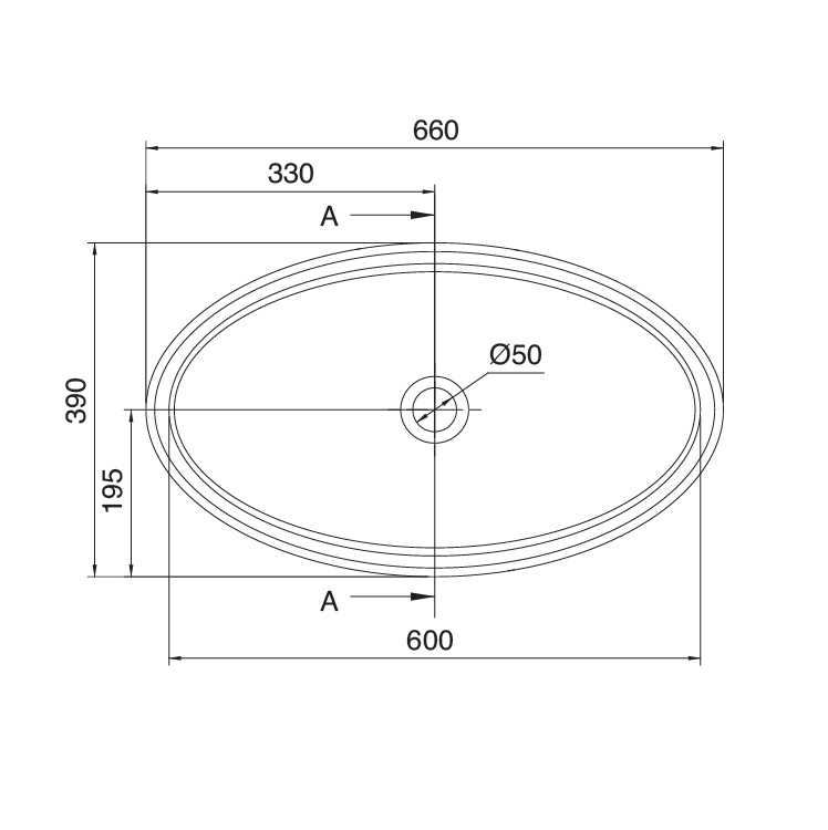 Scarabeo "Planet" 8111 Lay-On Basin without Overflow