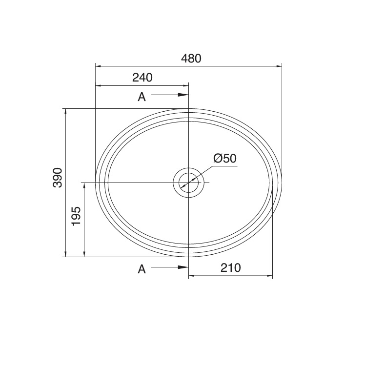 Scarabeo "Planet" 8112 Lay-On Basin without Overflow