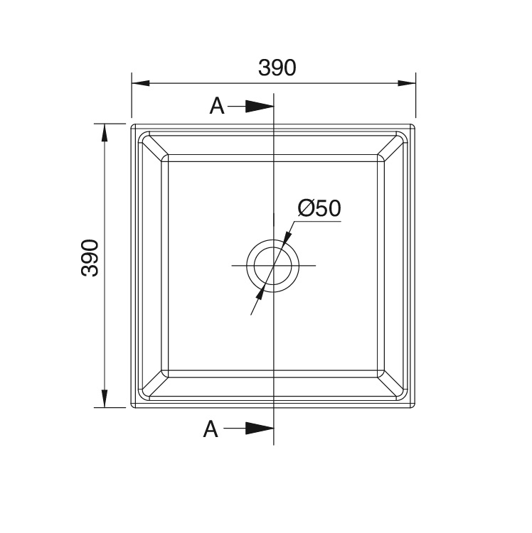 Scarabeo "Teorema" 8031-40 Lay-On Basin without Overflow