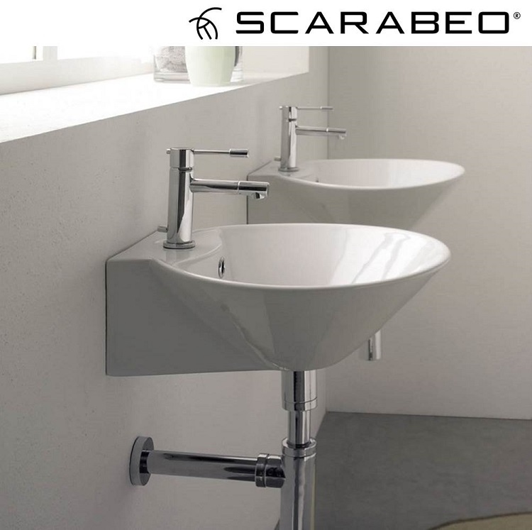 Scarabeo "Cono R" 8010/R Lay-On or Wall Mounted Basin with Overflow *Display Item*