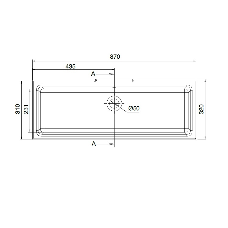 Scarabeo "Gaia" 8092 Built-in Basin with Overflow