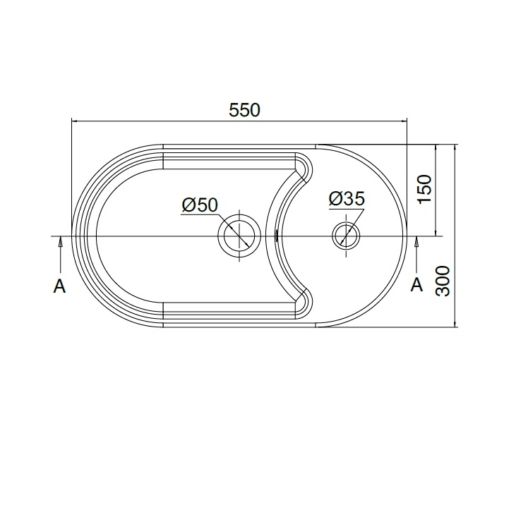 Scarabeo "Seventy" 8094 Lay-On Basin with Overflow *Display Item*
