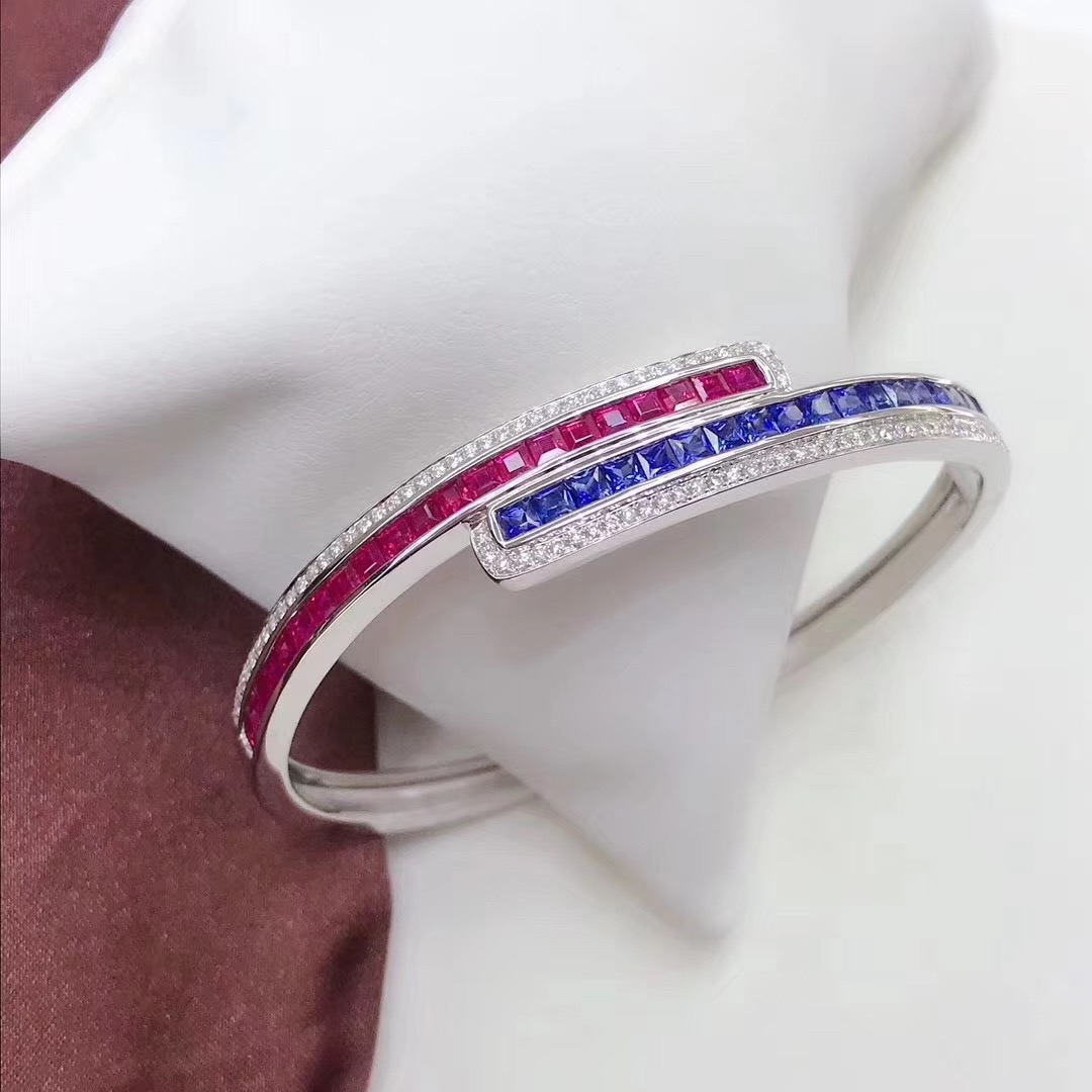 18K 金紅藍寶石手鐲