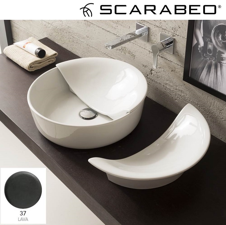 Scarabeo "Mizu" 900137 + 900937 Lay-On Basin without Overflow with Drain Cover