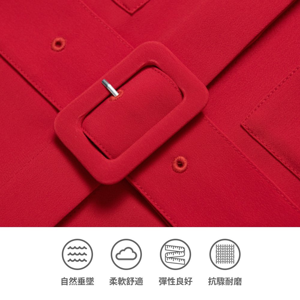 DEER.W 翻領腰帶襯衫長洋裝 平拍細節