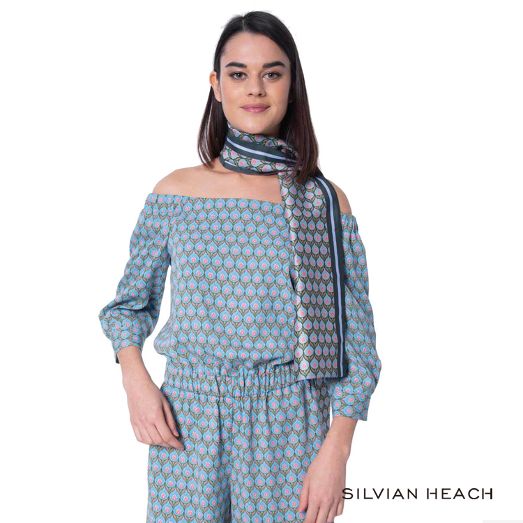 【silvian-heach】白色點點一字領連身褲