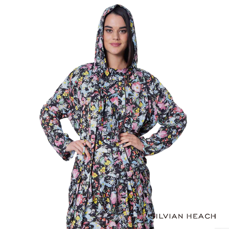【silvian-heach】滿版印花黑底風衣