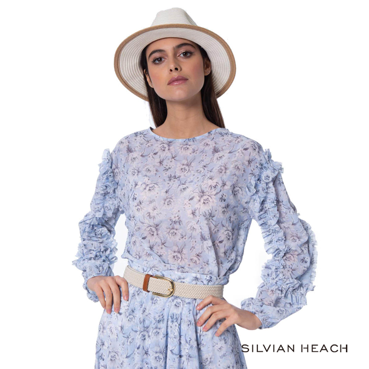 【silvian-heach】小碎花波浪袖襯衫