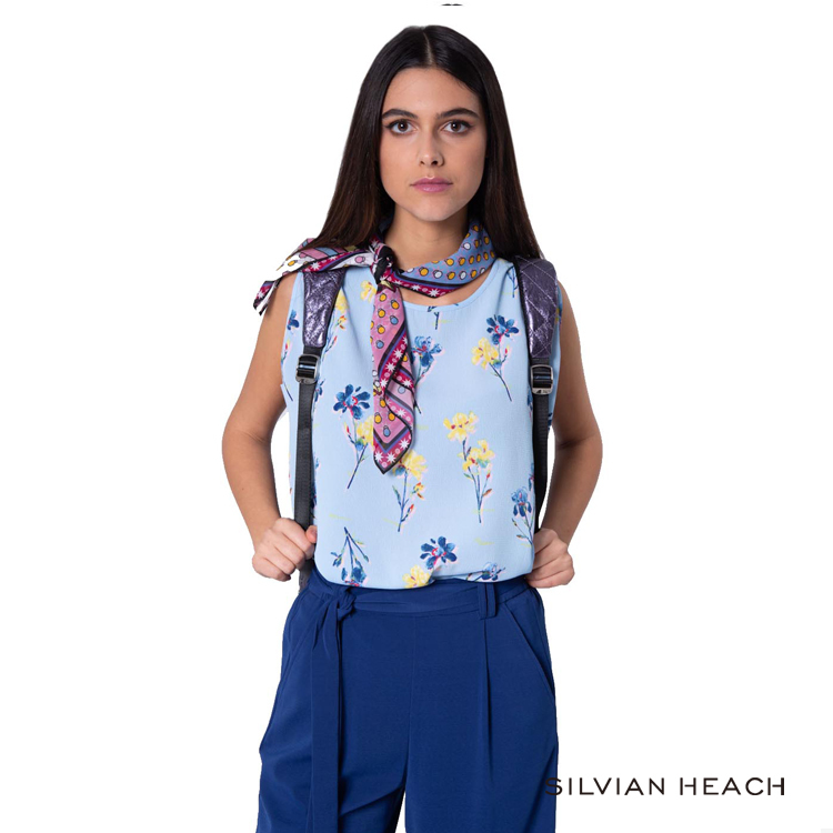 【silvian-heach】水藍色印花襯衫