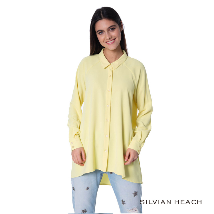 【silvian-heach】素色長版襯衫