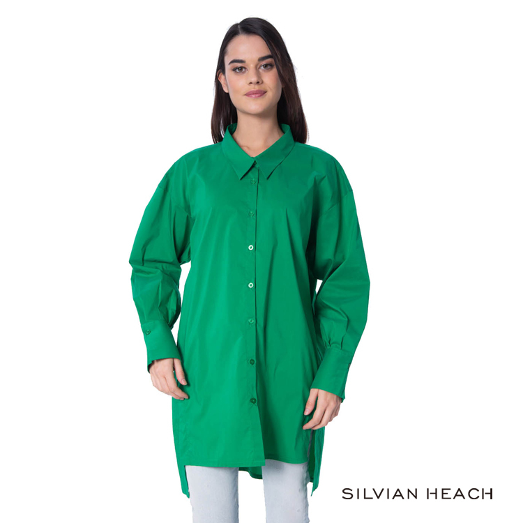 【silvian-heach】素色緞面襯衫