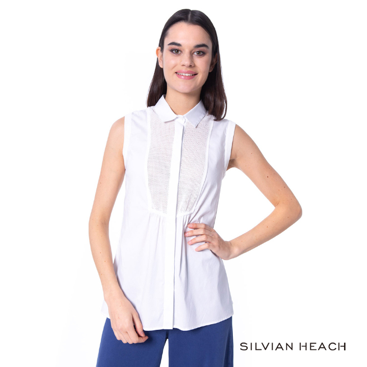 【silvian-heach】素色腰間抽皺襯衫