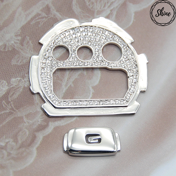 客製 銀X白閃石 DW-6900 金屬面板G鍵