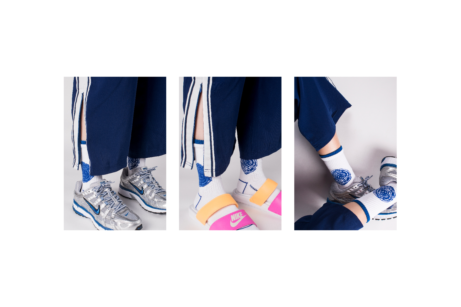 台灣街頭機能襪履品牌nozzle quiz "SPEED" 延續街頭個性，iGO螢光橘與螢光粉色彩更是本系列亮點 以「速度」為主題創作。影像及聲音因速度的快慢而產生的變化，以此為基礎轉化成圖像的變化。在襪口部分更採用雙層羅紋的設計讓層次更加豐富。