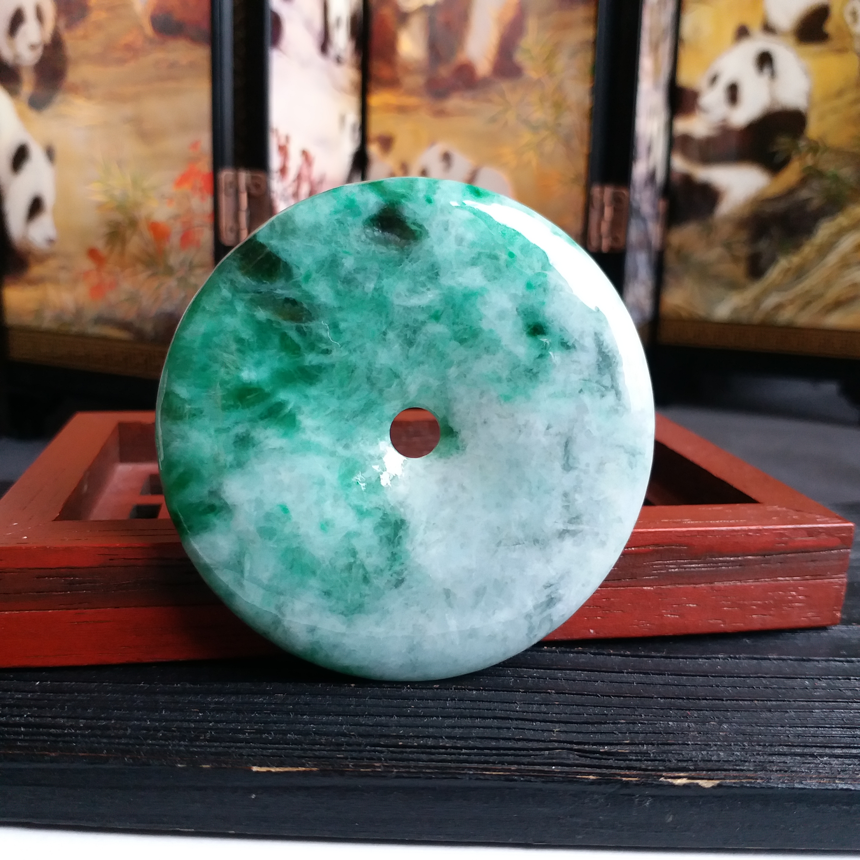 J1172 冰糯花青大平安扣 (56.7mm直徑)