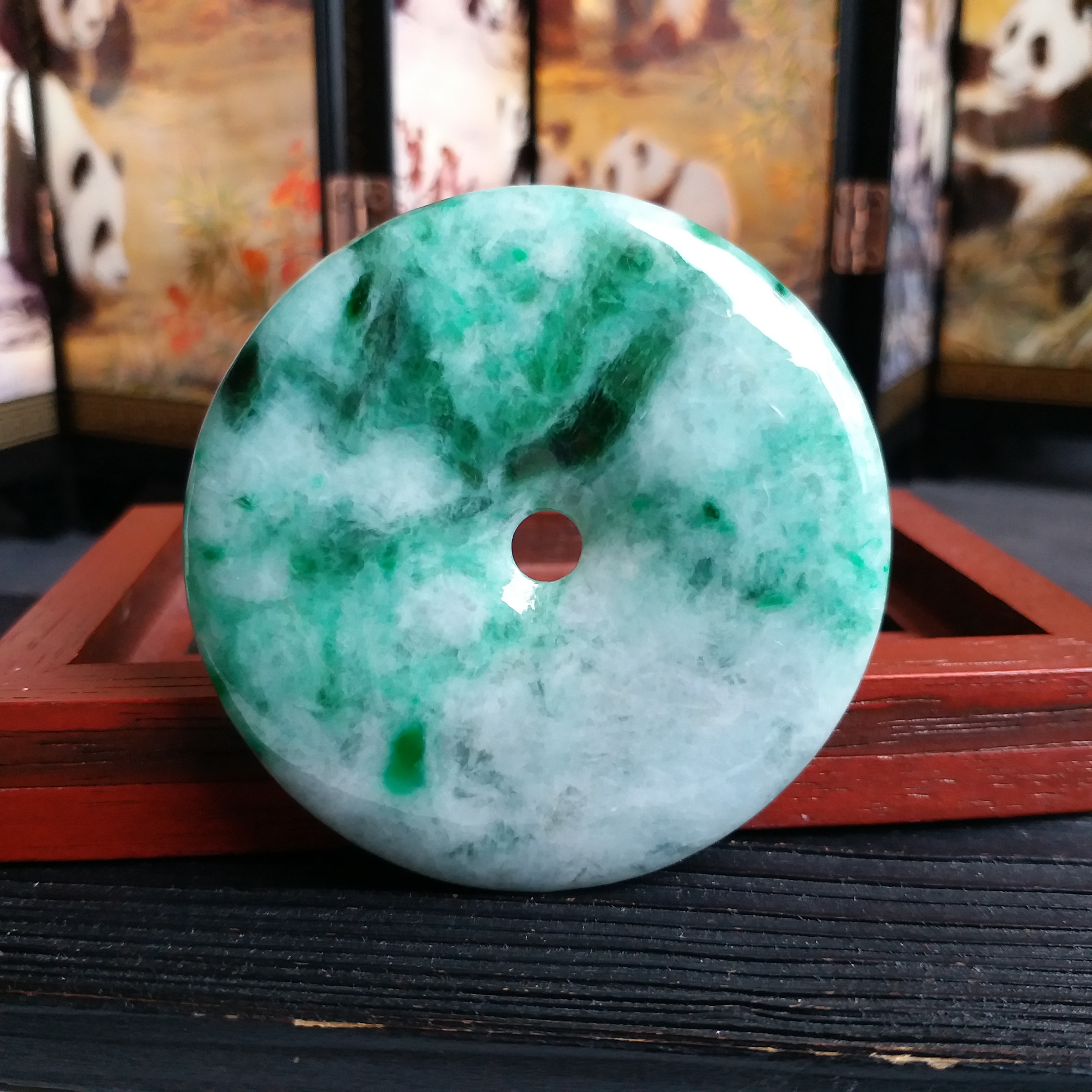 J1172 冰糯花青大平安扣 (56.7mm直徑)