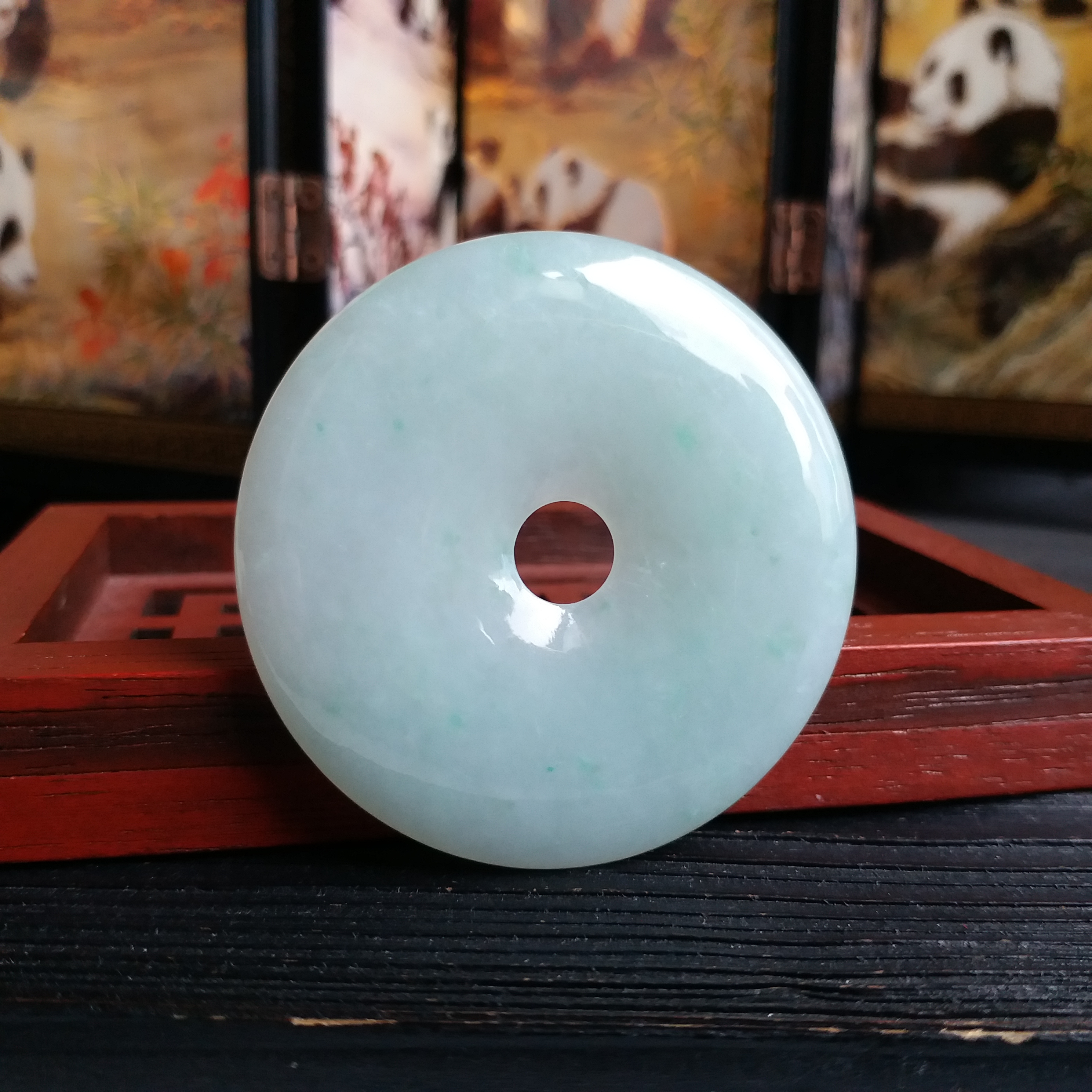 J1173 細糯晴水綠平安扣 (48.5mm直徑)