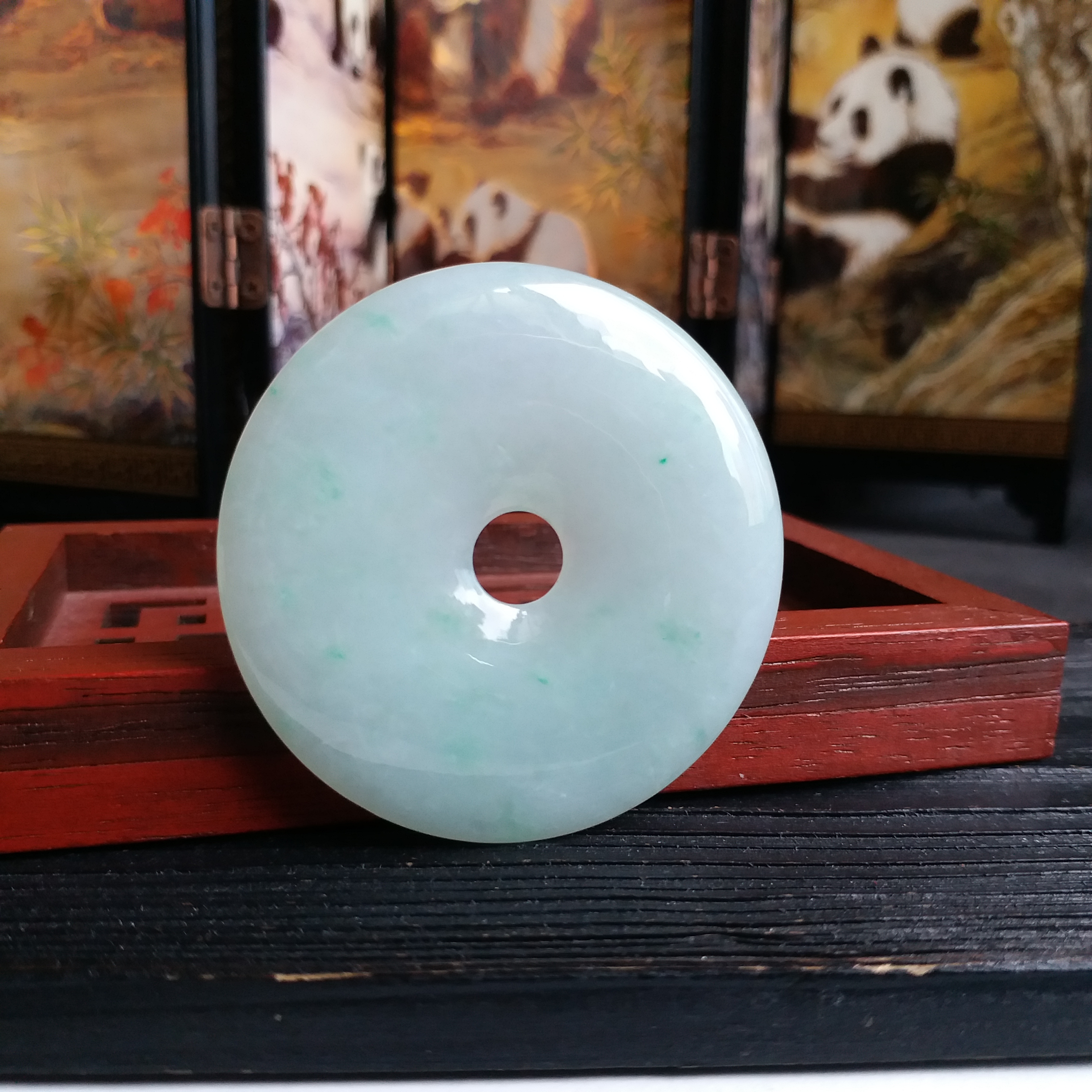 細糯晴水綠平安扣 (48.5mm直徑), 天然翡翠A玉, 緬甸玉, Jade, Jadeite