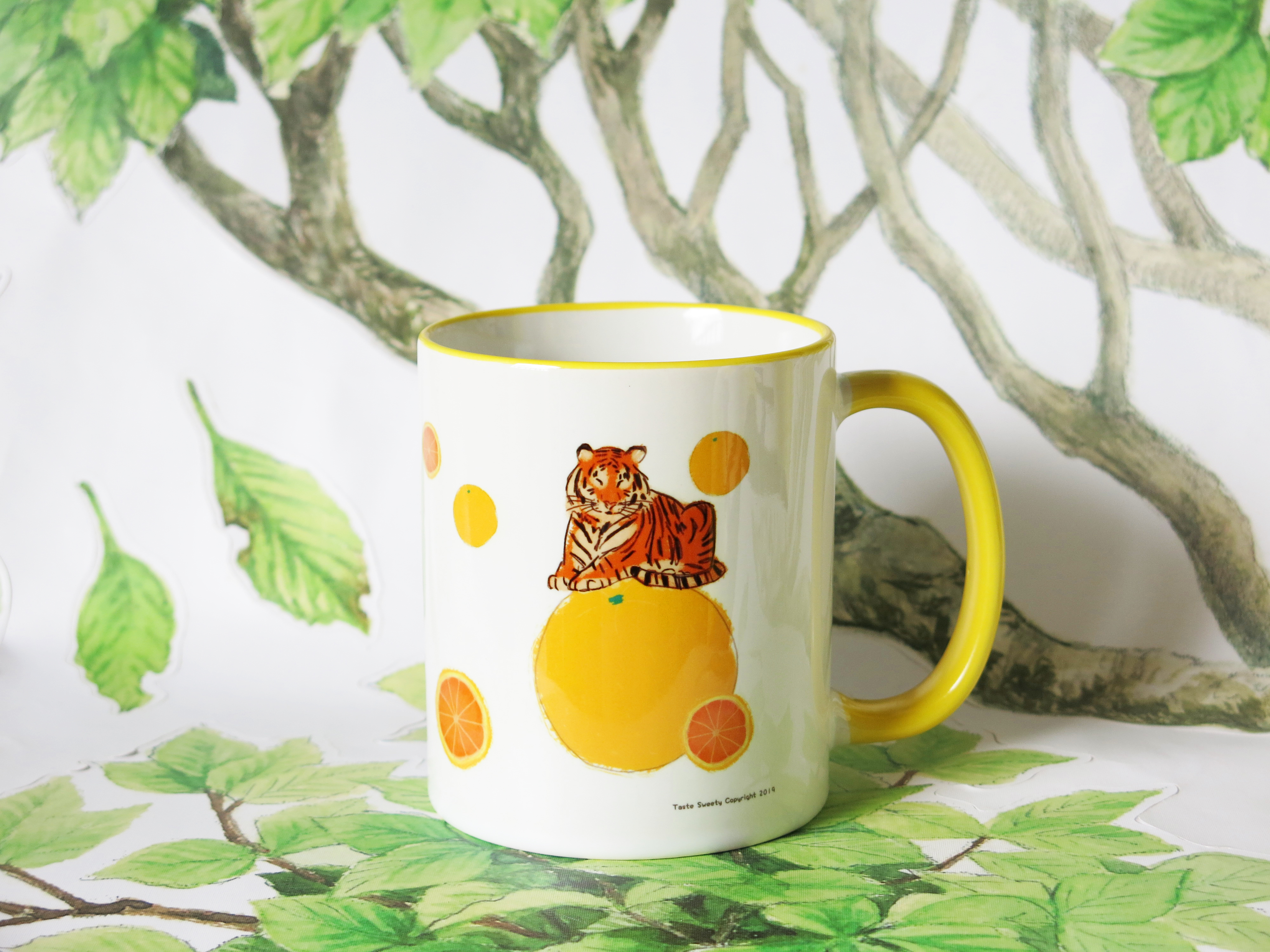 柑橘虎黃邊馬克杯