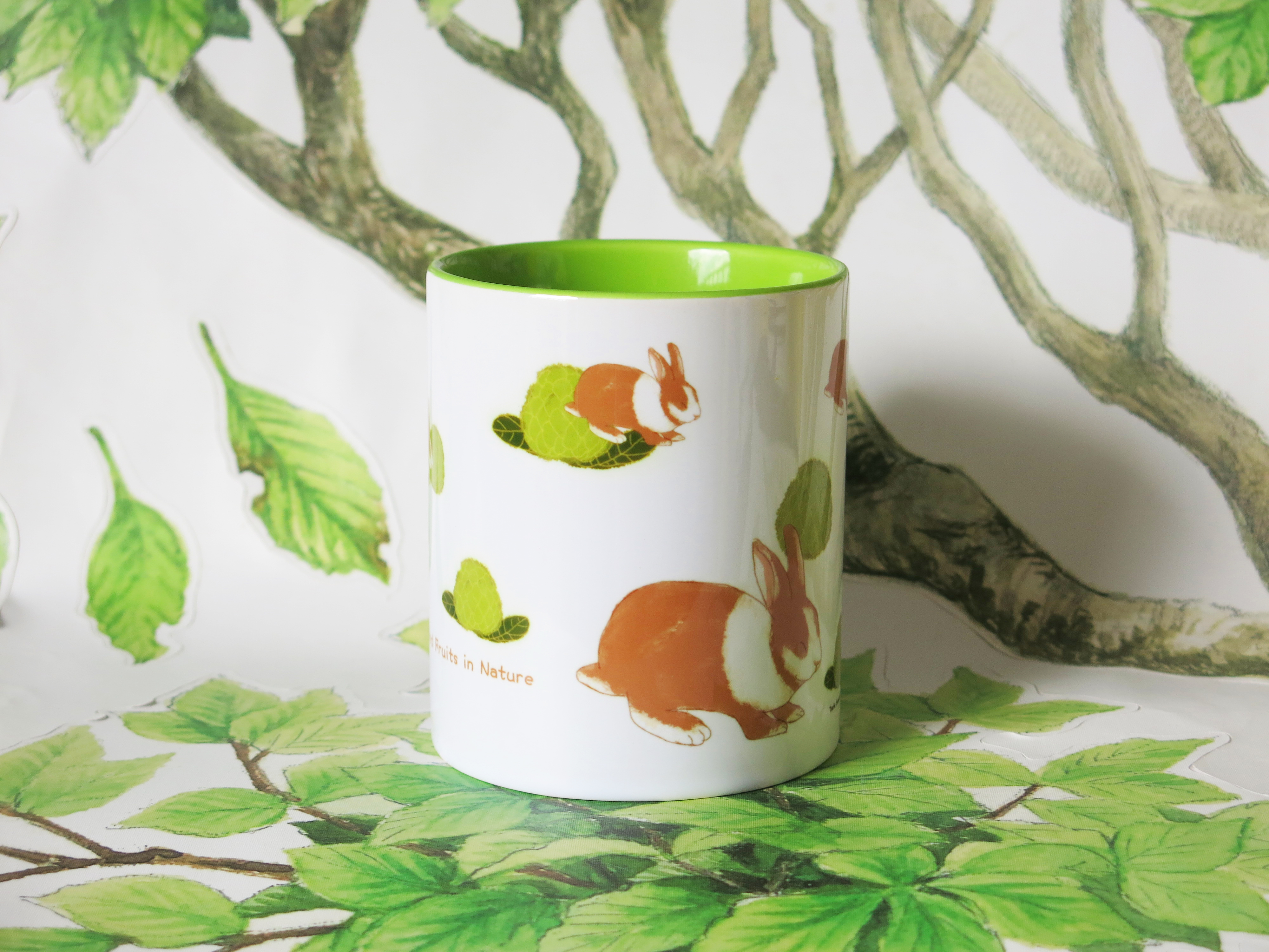 釋迦兔綠邊馬克杯