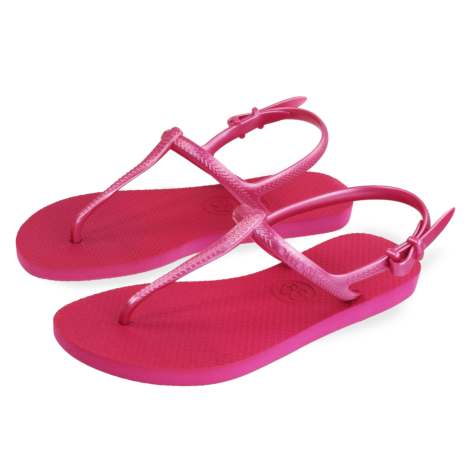 女款綁帶T字涼鞋 經典素色 莓果粉 腳型修長款