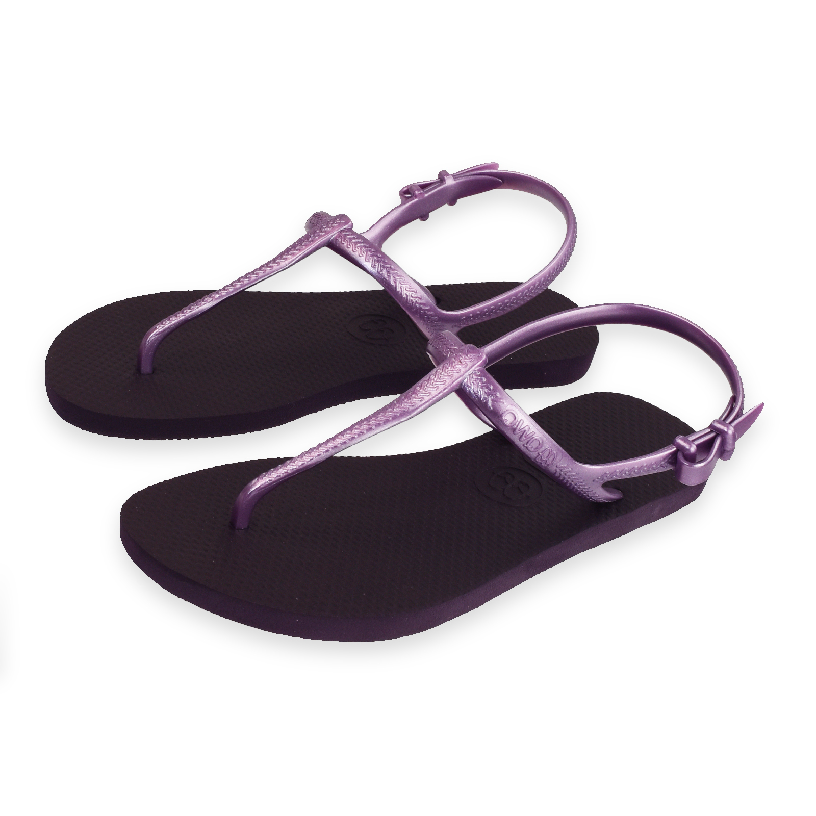 女款綁帶T字涼鞋 經典素色 神秘紫 腳型修長款