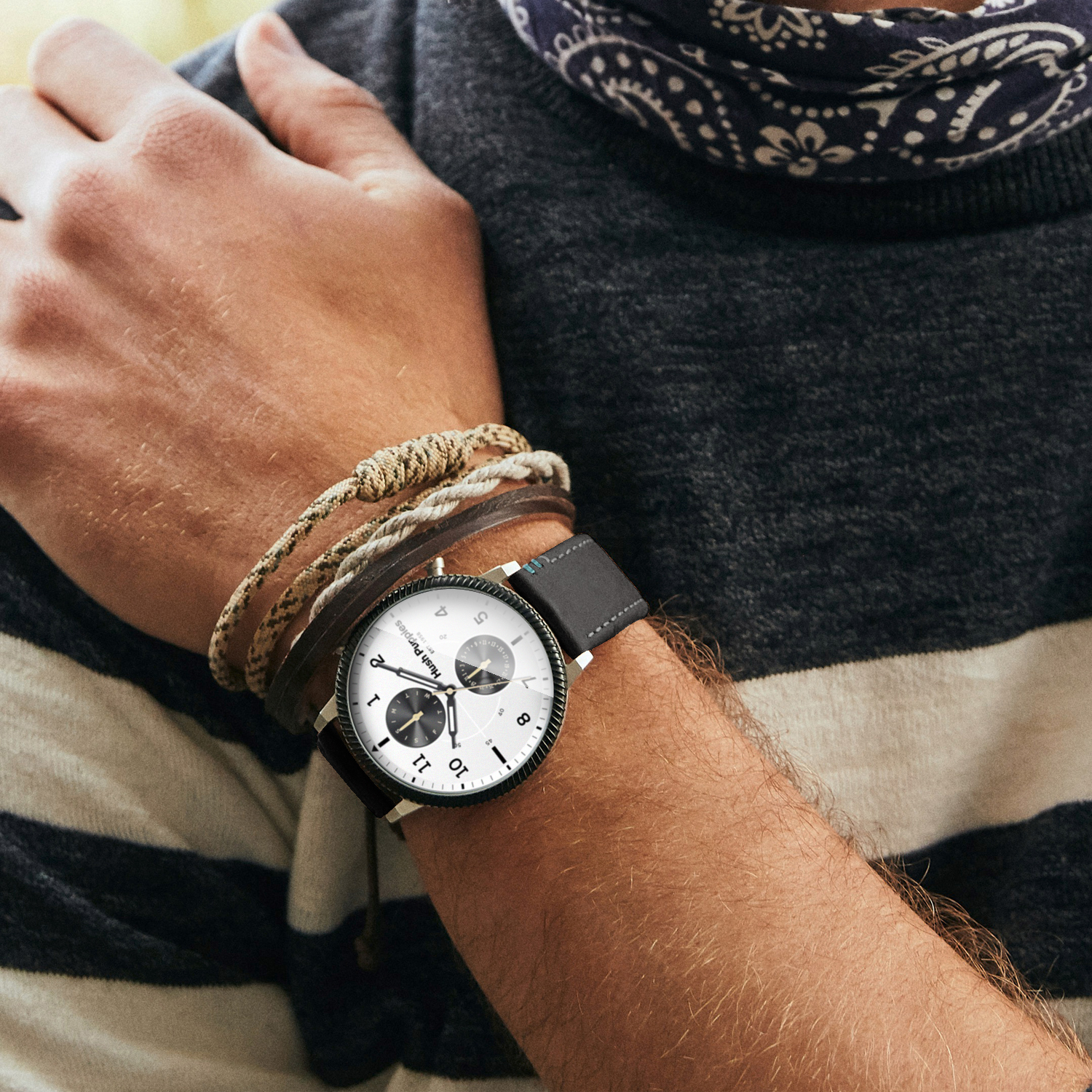 Signature 軍風雙眼腕錶