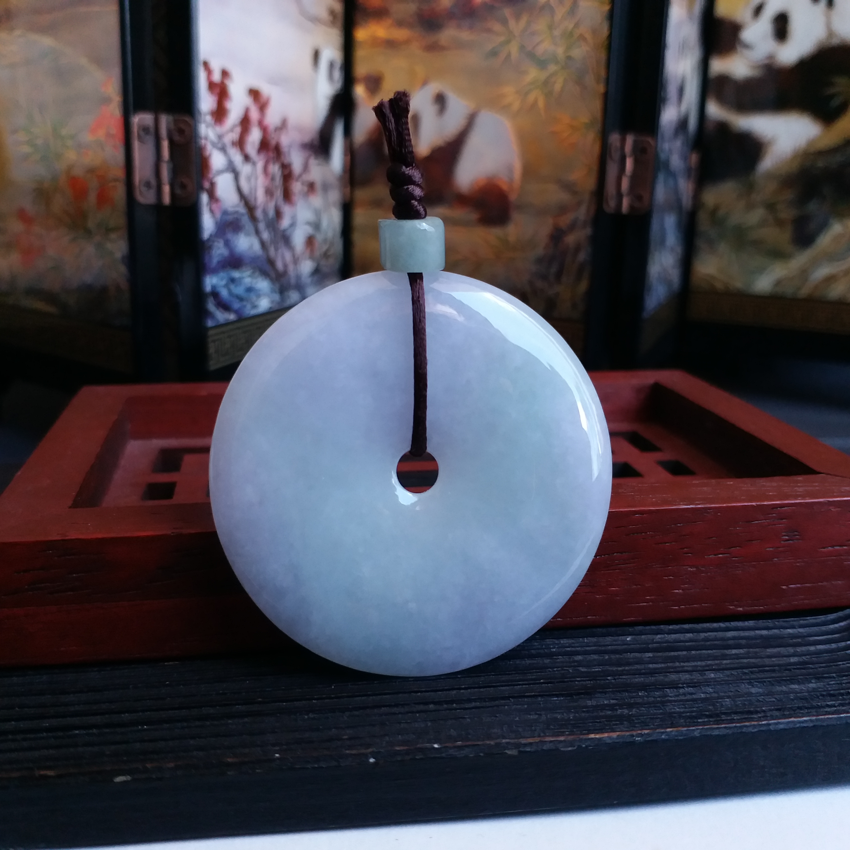 J1148 冰糯春彩平安扣 (43mm直徑)