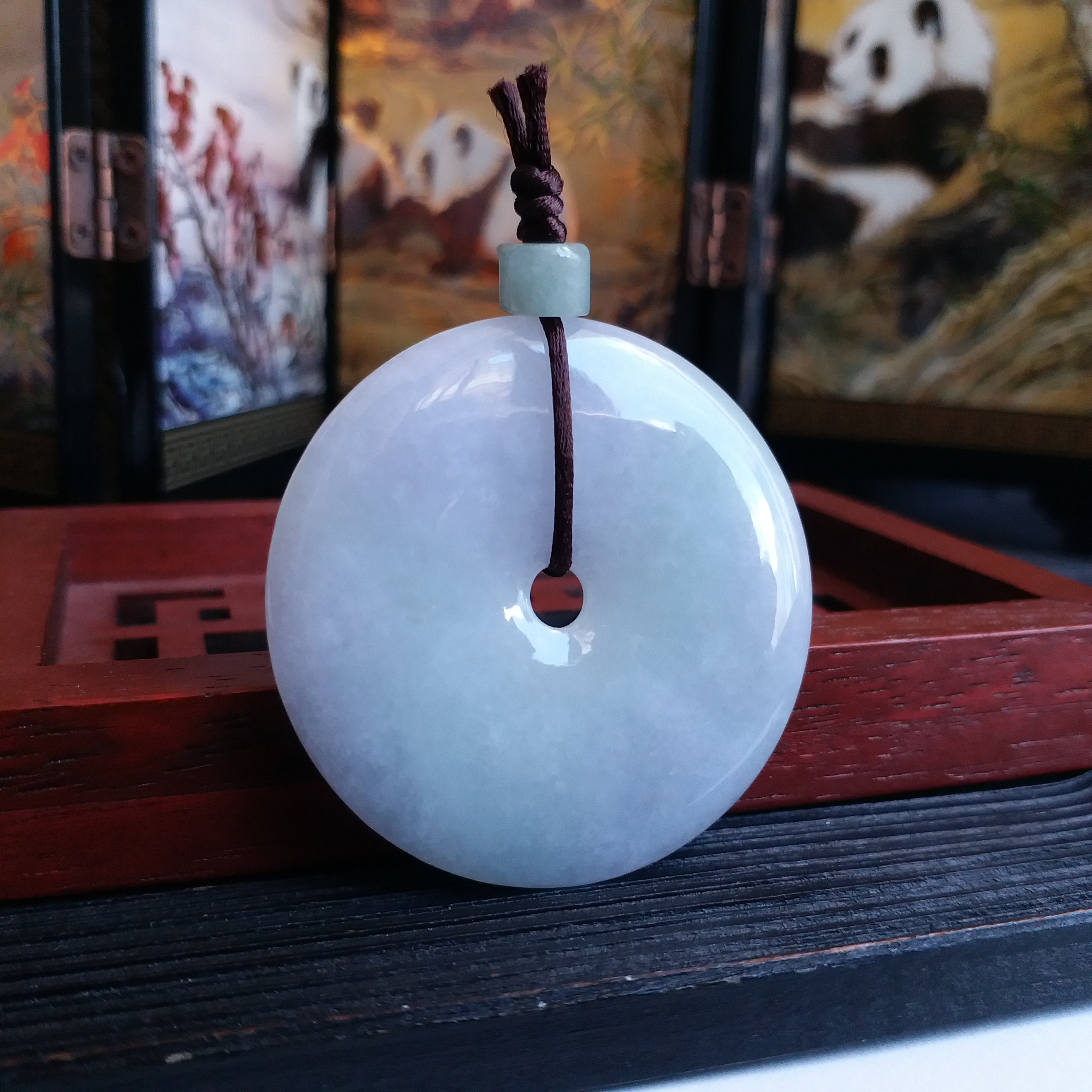 冰糯春彩平安扣 (43mm直徑), 天然翡翠A玉, 緬甸玉, Jade, Jadeite