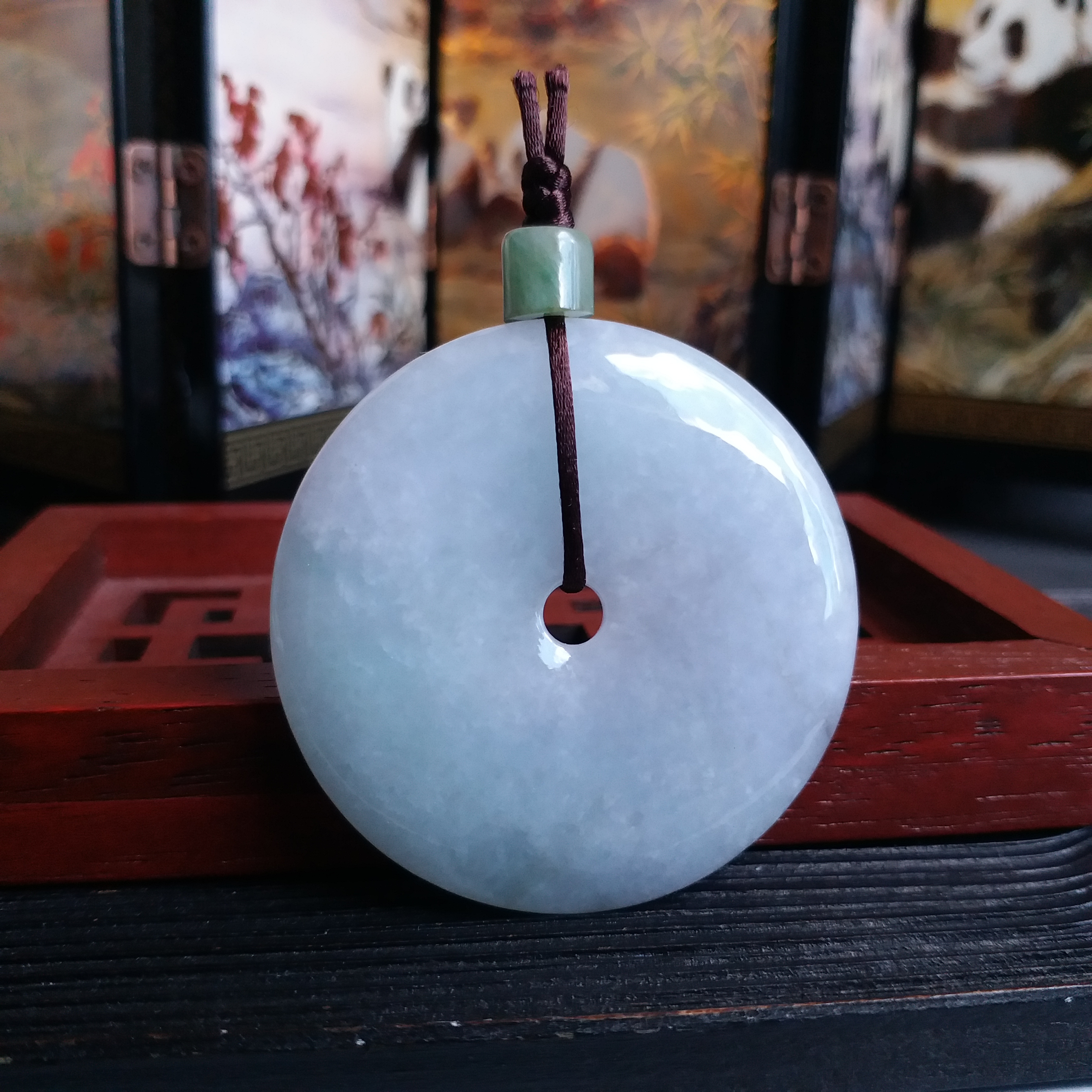 P1411018 冰糯春彩平安扣 (45mm直徑)