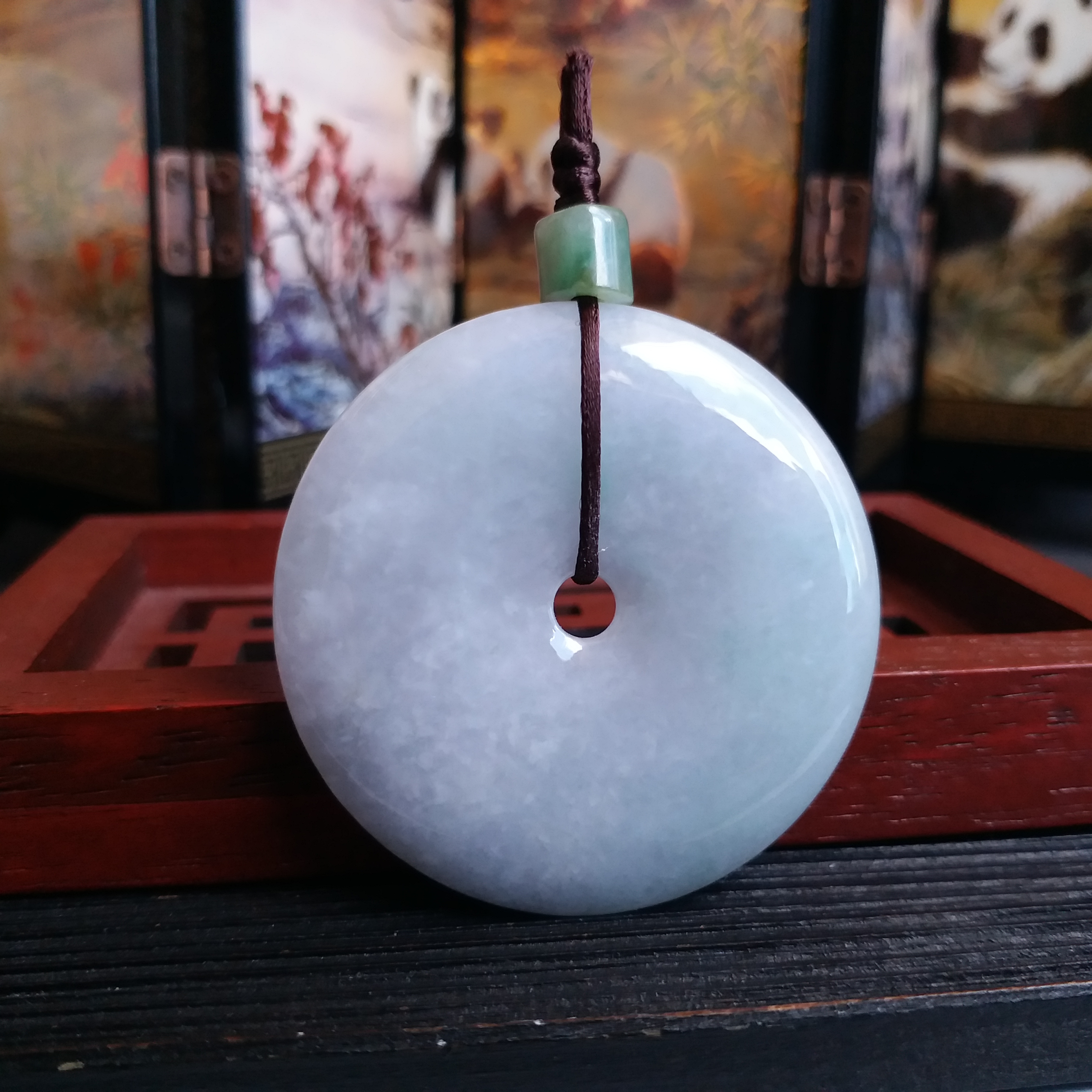 P1411018 冰糯春彩平安扣 (45mm直徑)