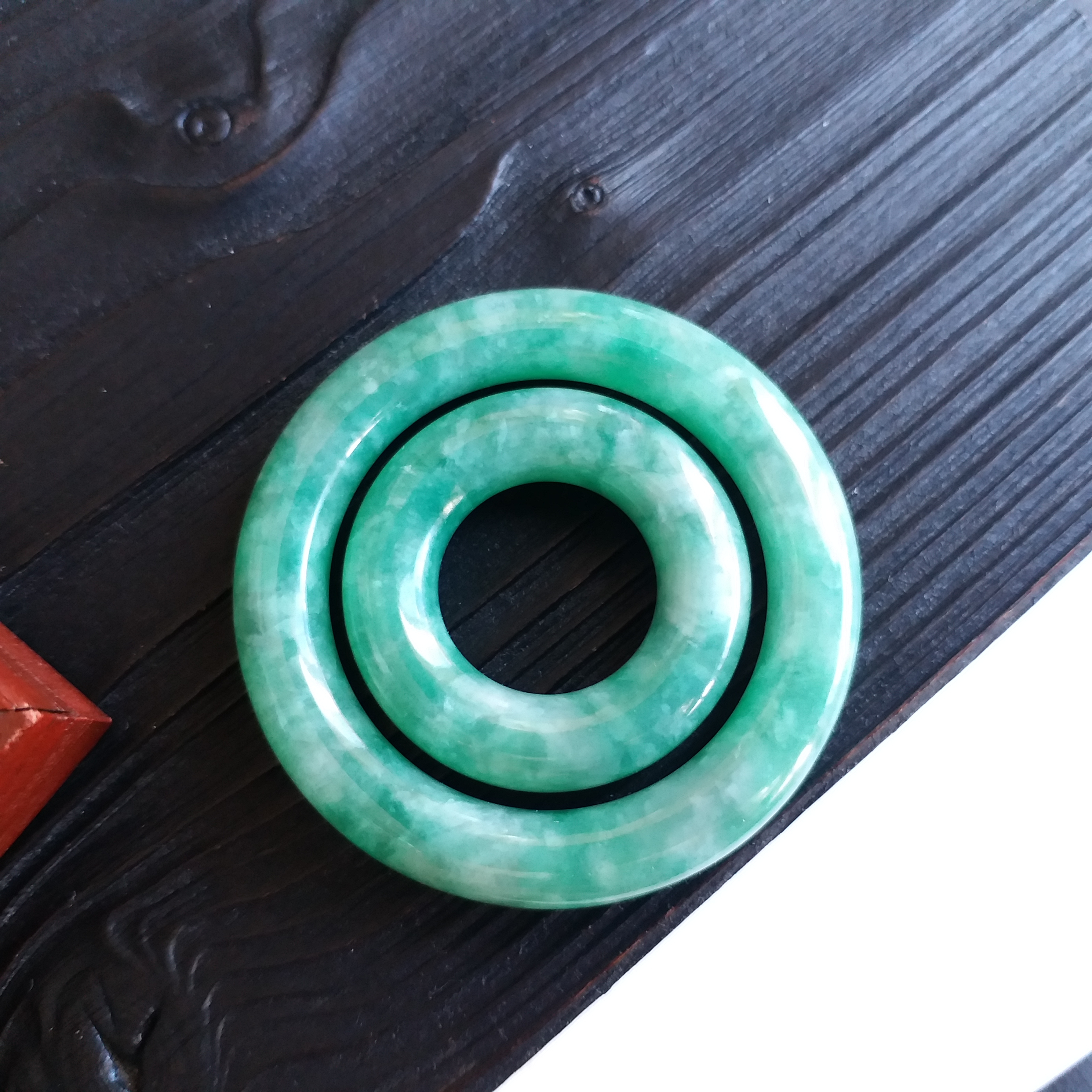 J1471-2 冰糯陽綠子母平安環吊墜 (26mm，40mm直徑)