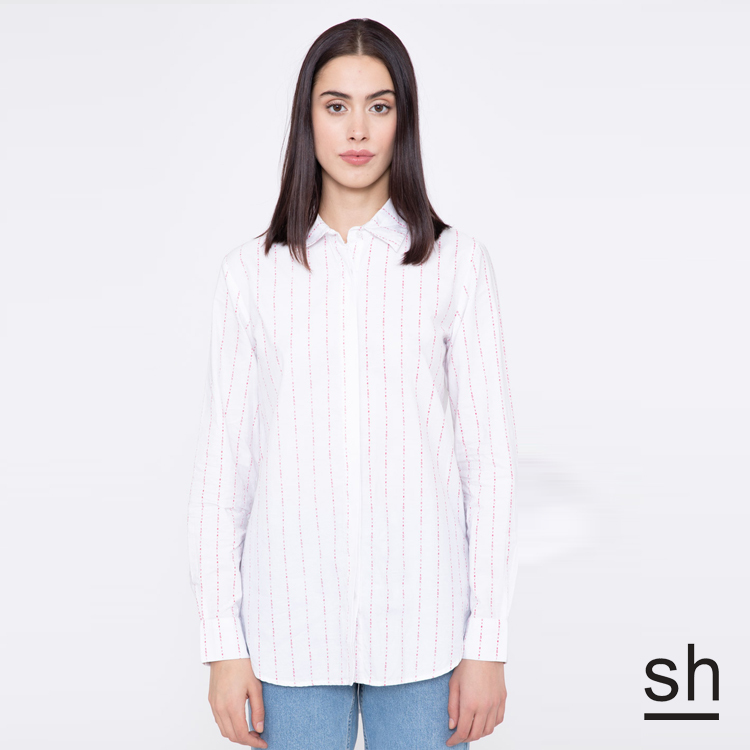 【SH】基本款前短後長特色襯衫