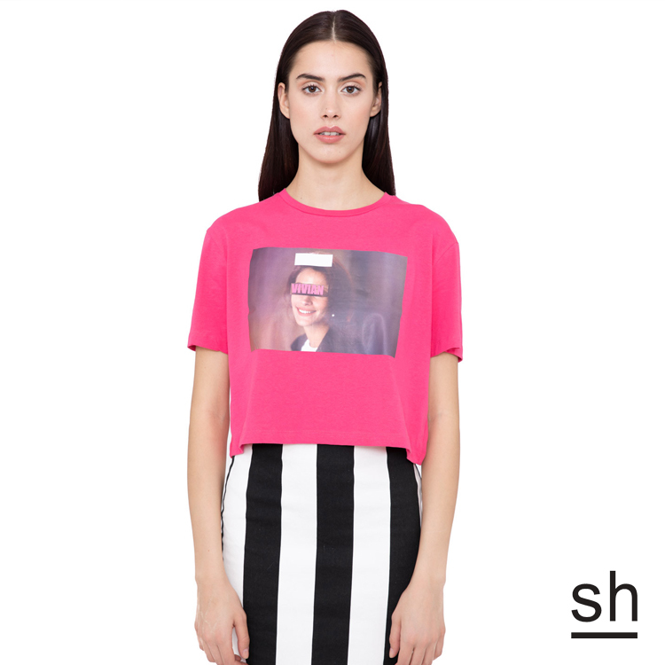 【SH】vivian復古圓領短版上衣