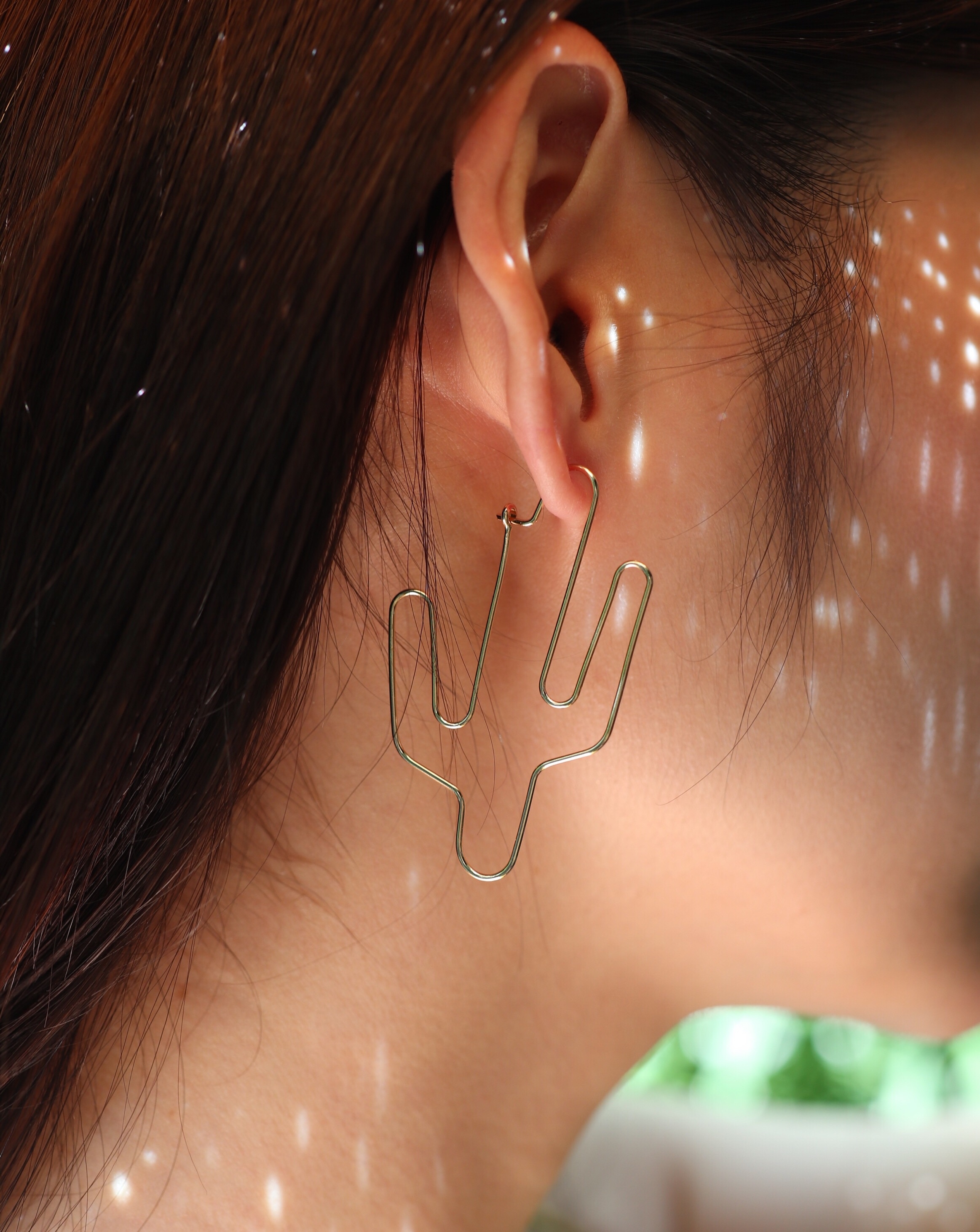 夏日仙人掌耳環