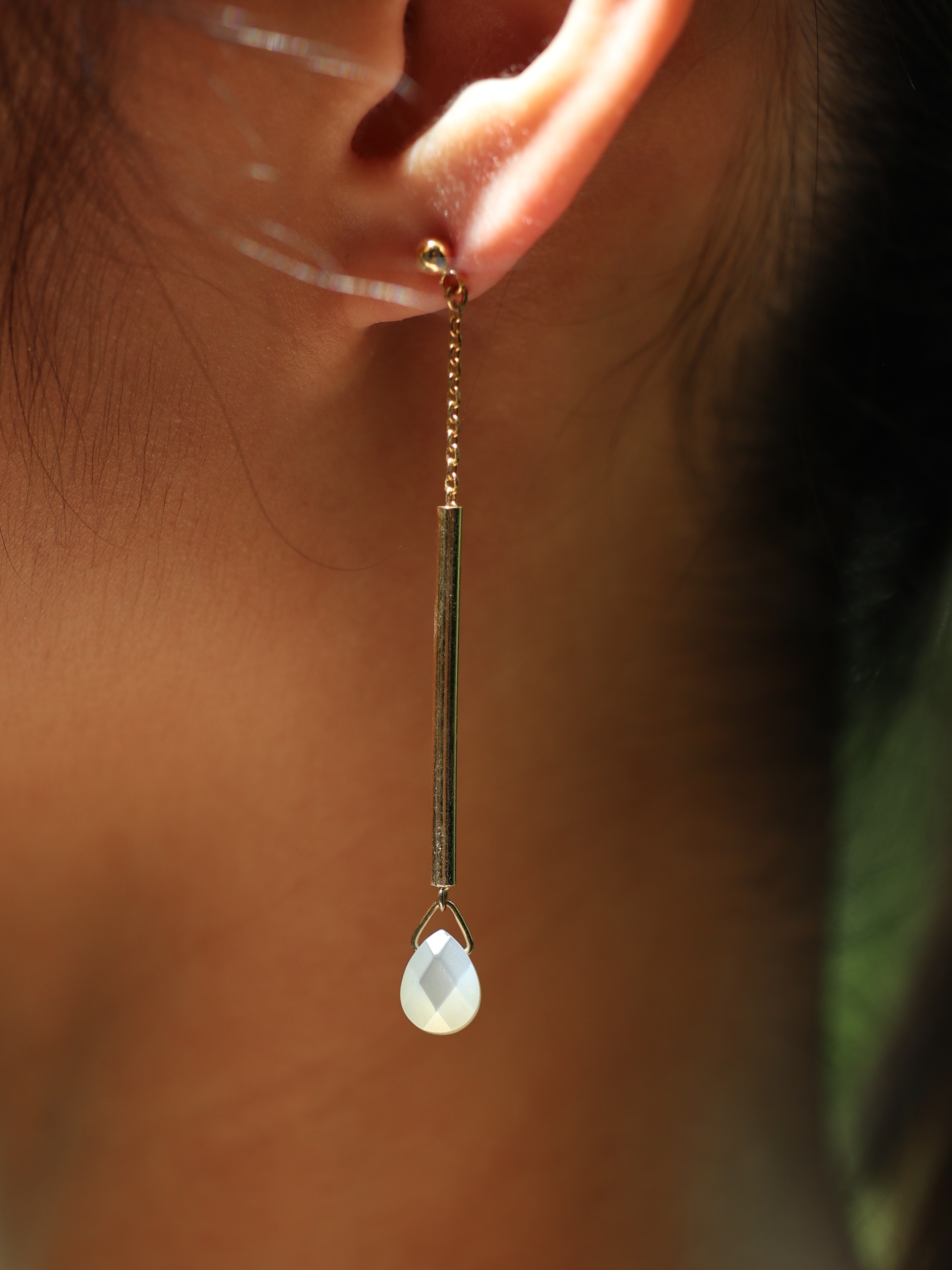 隱隱晨霧｜天然貝殼耳環