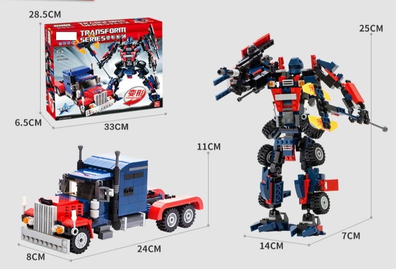 377PCS 2-in-1 Optimus Prime Transformers Transform Series Building Blocks Set Fit Lego NO BOX GU8713