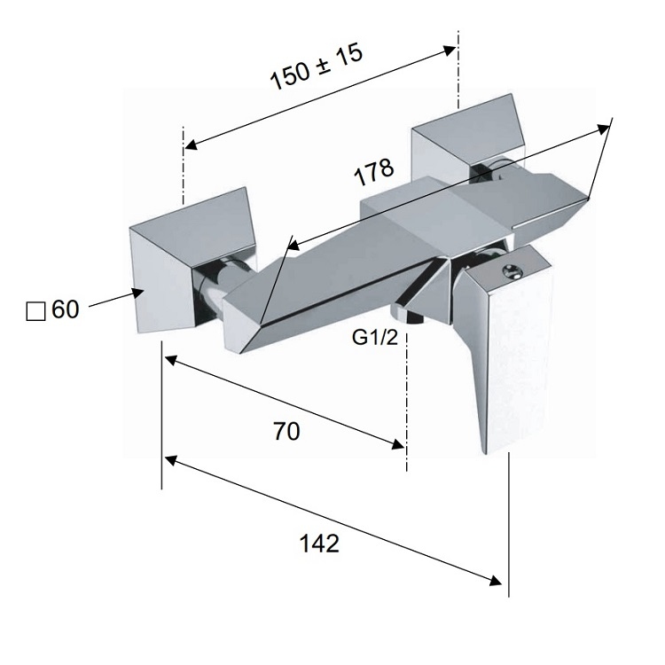 Daniel "Speed" SP631CR Single lever shower mixer for exposed installation *Display Item*