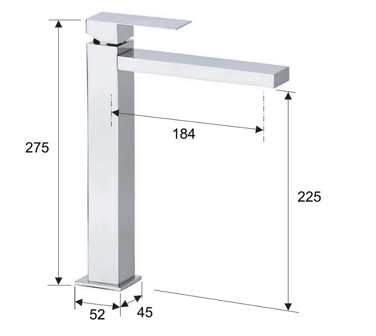 Daniel "Skyline" SK607XGXCR Single lever tall basin mixer