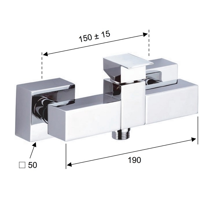 Daniel "Skyline" SK611GXCR Single lever shower mixer for exposed installation