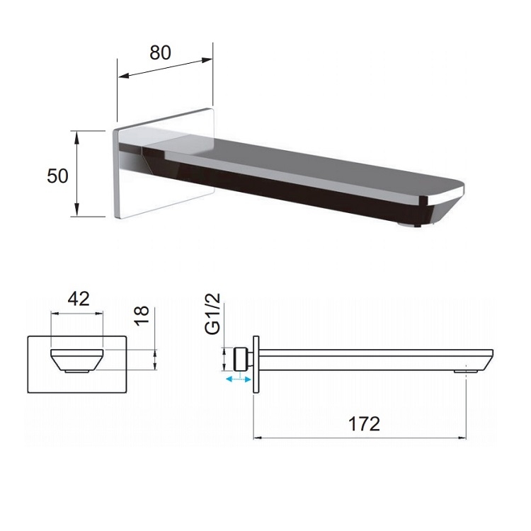 Daniel "Tiara" TA4704CR Bath spout