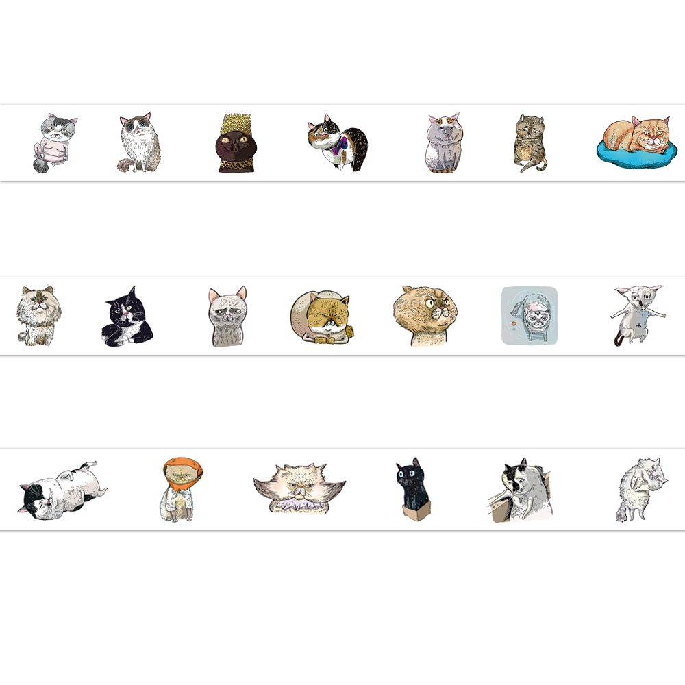 【ehcat貓室友】貓似顏日付紙膠帶-01