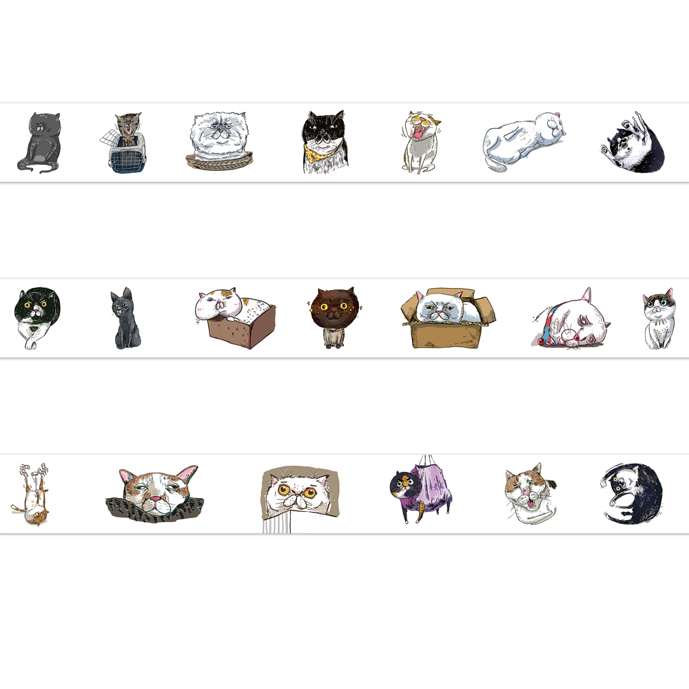【ehcat貓室友】貓似顏日付紙膠帶-02