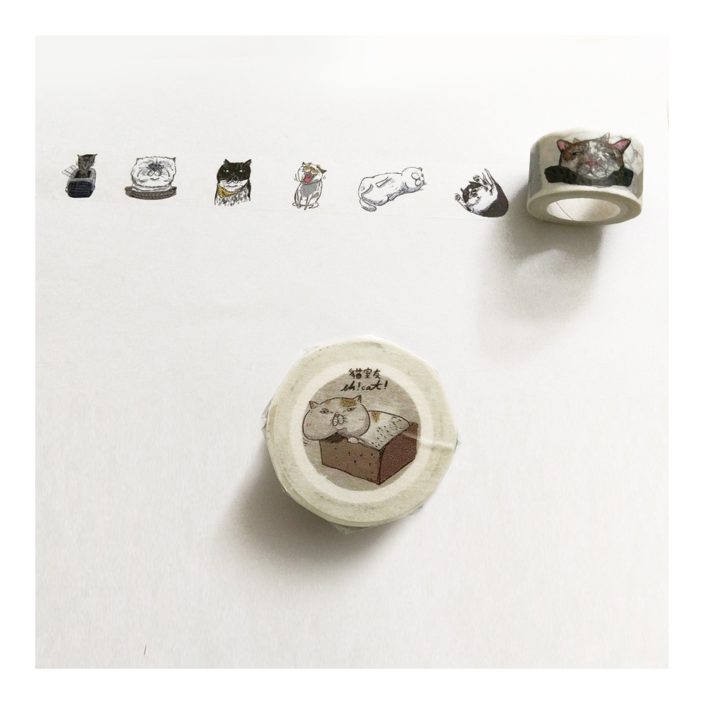 【ehcat貓室友】貓似顏日付紙膠帶-02